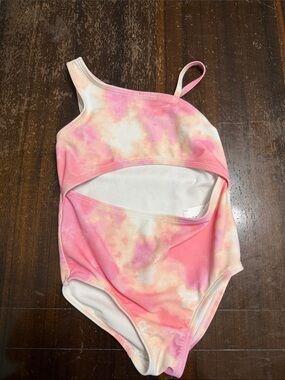 Carter's Pink and White Tie-Dye One-Piece Swimsuit